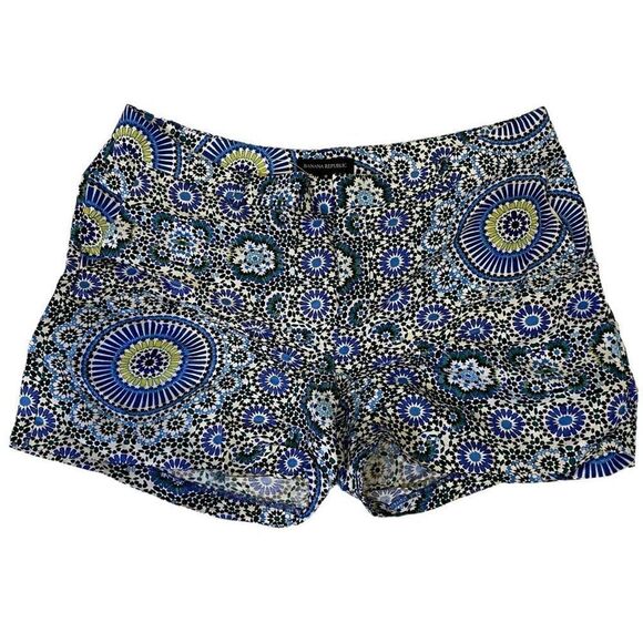 Banana Republic Floral Ikat Shorts Rayon Linen Blend Summer Size 8 medium - Picture 1 of 7